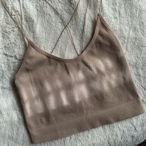 Sparkle Crop Ribbed Strap Tank